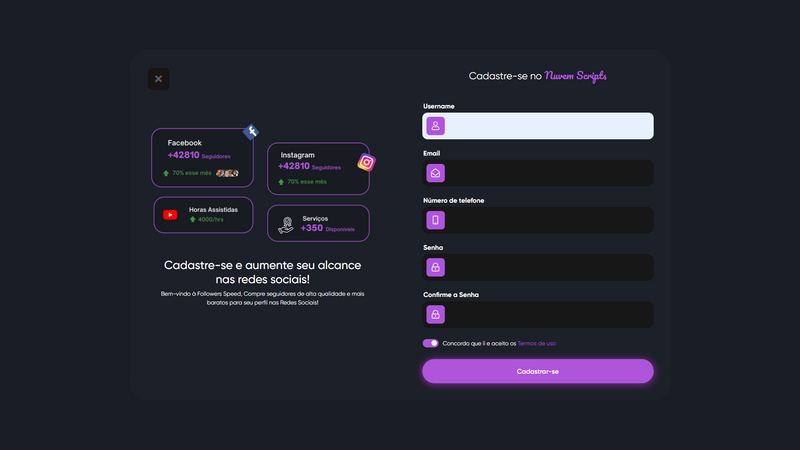 Script Painel SMM Rosa Remodelado