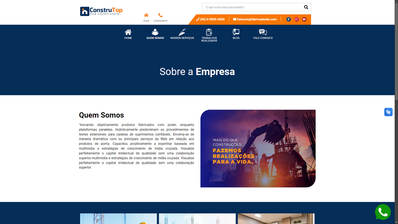 Script de site para construtora