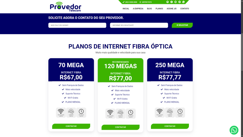 Script provedor de internet blue green